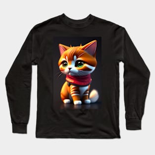 Cute cat graphic design artwork Long Sleeve T-Shirt